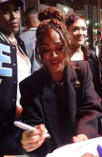 MEAGAN GOOD Arrives at Madison Square Garden in New York City 01/13/2025