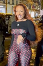 MEGAN THEE STALLION Out at Paris Fashion Week 01/27/2025