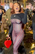MEGAN THEE STALLION Out at Paris Fashion Week 01/27/2025