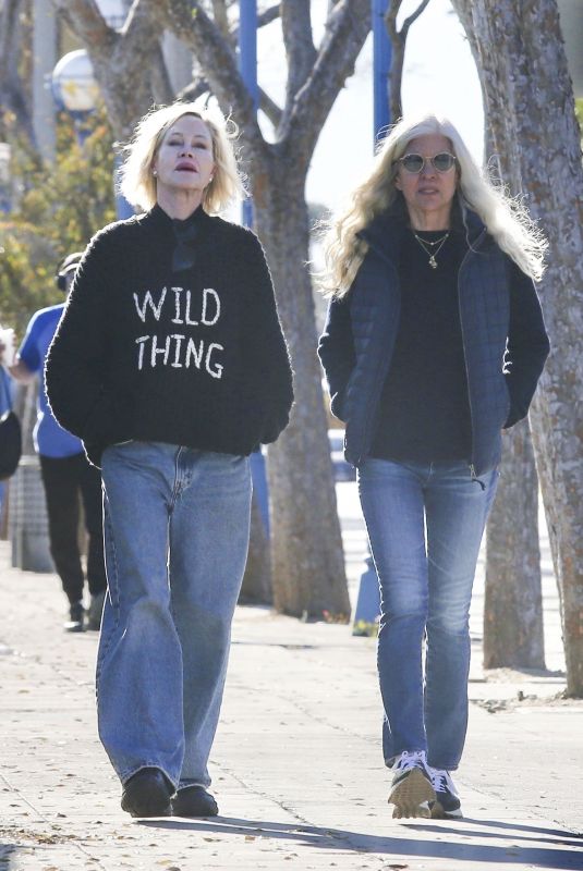 MELANIE GRIFFITH and a Friend Walking Around West Hollywood 01/14/2025