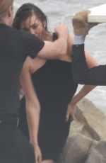 MIRANDA KERR at a Photoshoot on the Beach in Malibu 01/30/2025