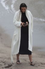 MIRANDA KERR at a Photoshoot on the Beach in Malibu 01/30/2025