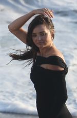 MIRANDA KERR at a Photoshoot on the Beach in Malibu 01/30/2025