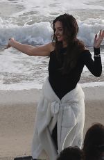MIRANDA KERR at a Photoshoot on the Beach in Malibu 01/30/2025
