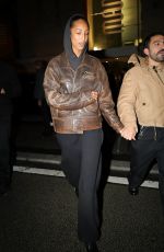 MONA TOUGAARD Holds Hands with a Mystery Man After Dinner at LouLou in Paris 01/26/2025