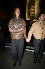 MONA TOUGAARD Holds Hands with a Mystery Man After Dinner at LouLou in Paris 01/26/2025