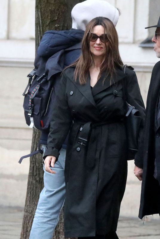MONICA BELLUCCI and Tim Burton Out in Paris 01/26/2025