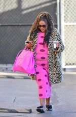 NICOLE BYER Arrives at Jimmy Kimmel Live to Promotes Why Won