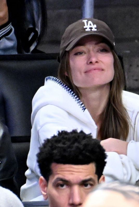 OLIVIA WILDE at NBA Game Between Los Angeles Lakers and Boston Celtics at Crypto.com Arena in Los Angeles 01/23/2025