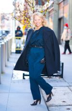 PAMELA ANDERSON Out on Hudson Square in New York City 01/07/2025