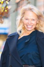 PAMELA ANDERSON Out on Hudson Square in New York City 01/07/2025