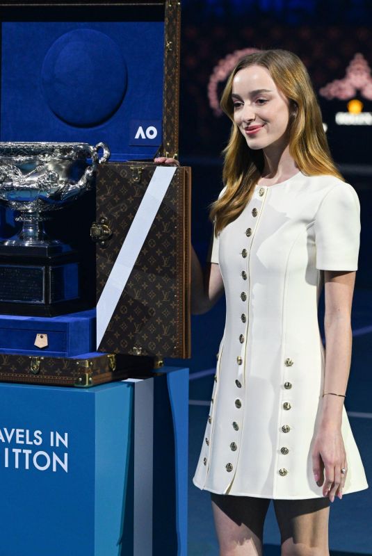 PHOEBE DYNEVOR at Official Trophy Trunk Unveiling of Norman Brookes Challenge Cup at Australian Open in Melbourne 01/26/2025