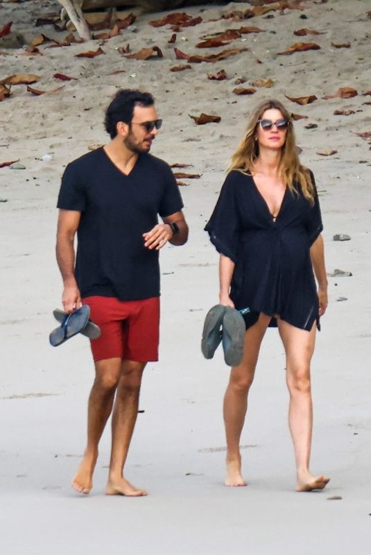 Pregnant GISELE BUNDCHEN and Joaquim Valente Out at a Beach in Costa Rica 12/24/2024