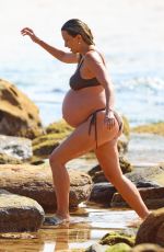 Pregnant RENEE BARGH in Bikini at Avalon Beach in Sydney 01/02/2025
