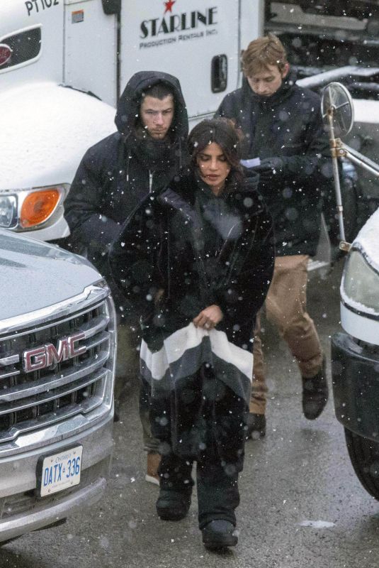 PRIYANKA CHOPRA and Nick Jonas Out Filming in Toronto 01/13/2025