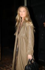 ROMEE STRIJD in a Cream Brown Leather Coat Arrives at Costes in Paris 01/29/2025