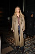 ROMEE STRIJD in a Cream Brown Leather Coat Arrives at Costes in Paris 01/29/2025