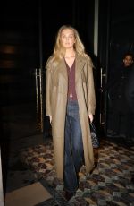 ROMEE STRIJD in a Cream Brown Leather Coat Arrives at Costes in Paris 01/29/2025