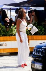 SABRINA DHOWRE and Idris ELBA Arrives at a Beachfront Restaurant in Ipanema 01/02/2025