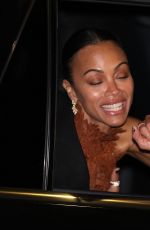ZOE SALDANA Arrives at UTA Golden Globes Afterparty in Beverly Hills 01/05/2025