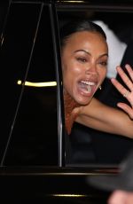 ZOE SALDANA Arrives at UTA Golden Globes Afterparty in Beverly Hills 01/05/2025