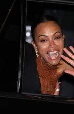 ZOE SALDANA Arrives at UTA Golden Globes Afterparty in Beverly Hills 01/05/2025
