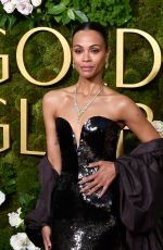 ZOE SALDANA at 82nd Annual Golden Globes Awards in Beverly Hills 01/05/2025