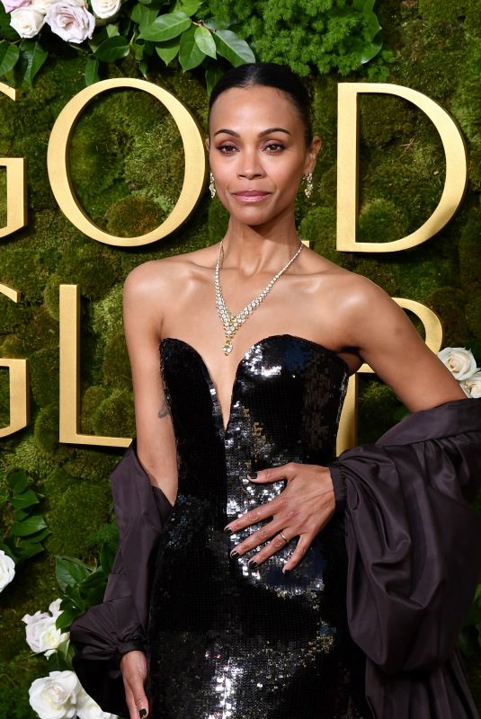 ZOE SALDANA at 82nd Annual Golden Globes Awards in Beverly Hills 01/05/2025