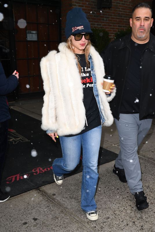 ADDISON RAE Leaves Bowery Hotel in New York City 02/15/2025