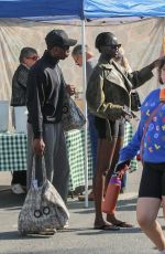 ADUT AKECH Out Shopping with a Friend at the Farmer