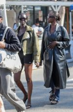 ADUT AKECH Out Shopping with a Friend at the Farmer
