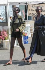 ADUT AKECH Out Shopping with a Friend at the Farmer