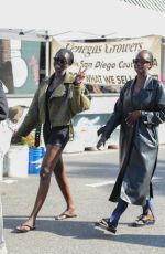 ADUT AKECH Out Shopping with a Friend at the Farmer