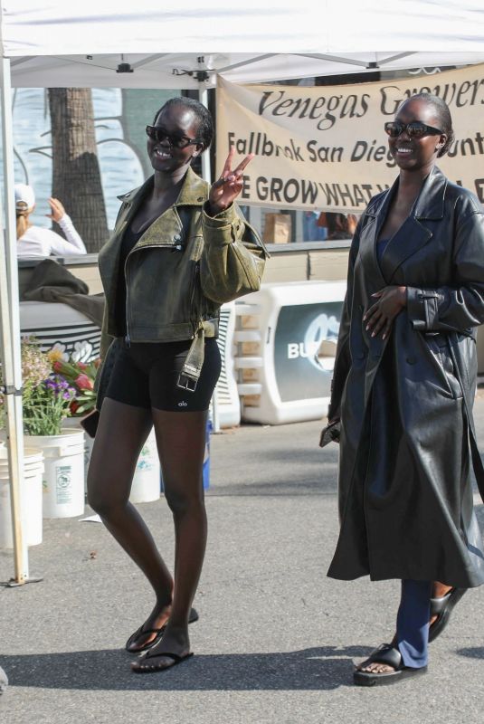 ADUT AKECH Out Shopping with a Friend at the Farmer