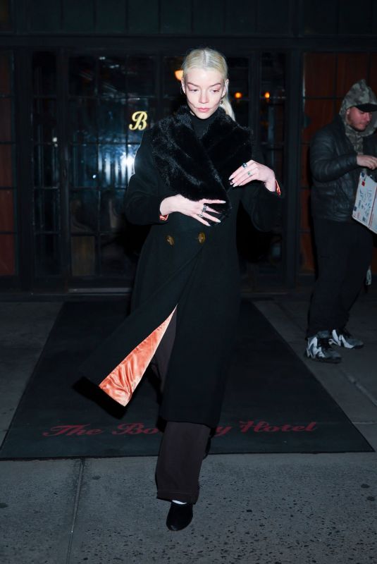 ANYA TAYLOR-JOY Leaves Bowery Hotel in New York City 02/17/2025