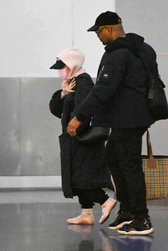 ARIANA GRANDE Arrives at JFK Airport 02/16/2025