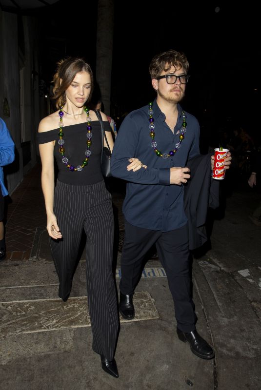 BARBARA PALVIN and Dylan Sprouse Arrives at a Super Bowl Party in New Orleans 02/08/2025