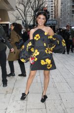 BRONWYN NEWPORT Arrives at Carolina Herrera Fashion Show in New York 02/10/2025