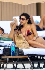CHANTEL JEFFRIES in Bikini at a Beach with Friends in Miami 02/16/2025