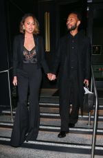 CHRISSY TEIGEN and John Legend Leaves Steak 48 Restaurant in Beverly Hills 02/04/2025