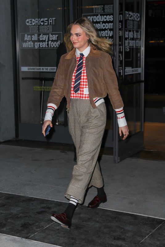 CVARA DELEVINGNE Leaves Thom Browne Fashion Show at Fashion Week in New York 02/11/2025