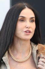 DEMI MOORE Out with Her Dog Pilaf in Santa Barbara 02/09/2025