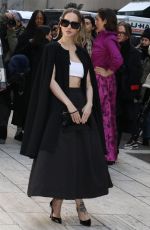 DOVE CAMERON Arrives at Carolina Herrera Fashion Show in New York 02/10/2025