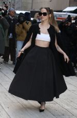 DOVE CAMERON Arrives at Carolina Herrera Fashion Show in New York 02/10/2025
