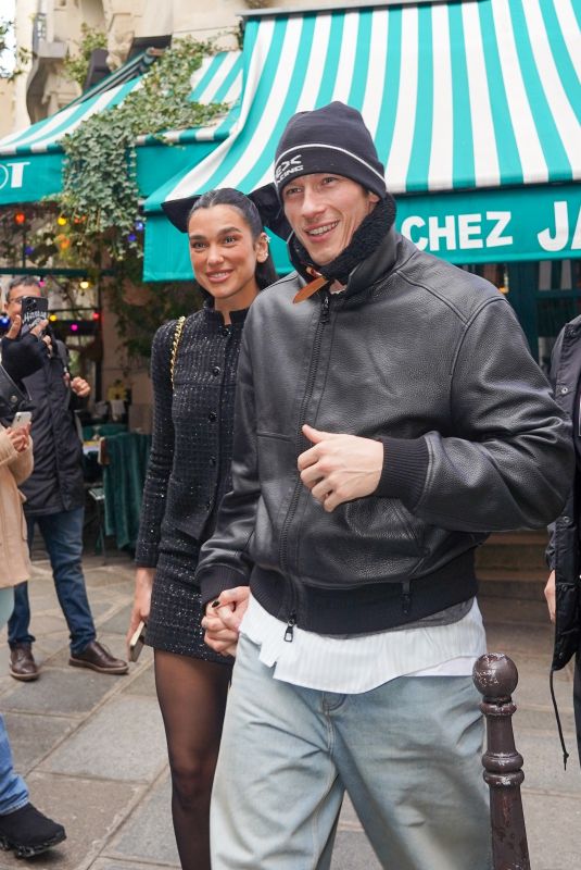 DUA LIPA and Callum Turner Enjoy a Romantic Lunch in Paris 02/01/2025