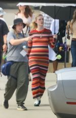 ELLE FANNING on the Set of Apple TV+ Series Margot