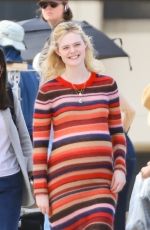 ELLE FANNING on the Set of Apple TV+ Series Margot