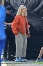 ELLE FANNING on the Set of Margo