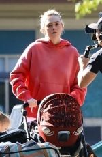 ELLE FANNING on the Set of Margo