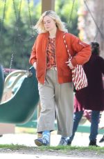 ELLE FANNING on the Set of Margo